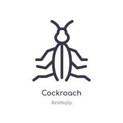 cockroach outline icon. isolated line vector illustration from animals collection. editable thin stroke cockroach icon on white background