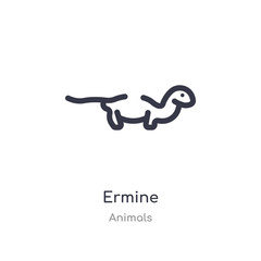 ermine outline icon. isolated line vector illustration from animals collection. editable thin stroke ermine icon on white background