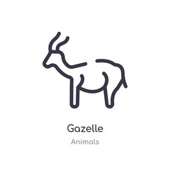 gazelle outline icon. isolated line vector illustration from animals collection. editable thin stroke gazelle icon on white background