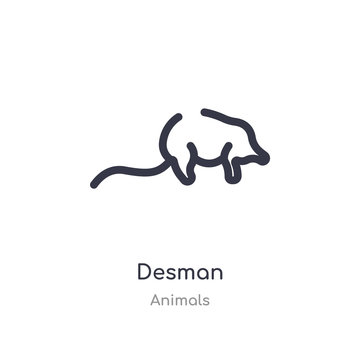desman outline icon. isolated line vector illustration from animals collection. editable thin stroke desman icon on white background