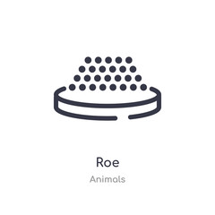 roe outline icon. isolated line vector illustration from animals collection. editable thin stroke roe icon on white background