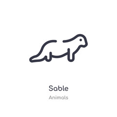 sable outline icon. isolated line vector illustration from animals collection. editable thin stroke sable icon on white background