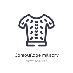 camouflage military clothing outline icon. isolated line vector illustration from army and war collection. editable thin stroke camouflage military clothing icon on white background