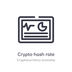crypto hash rate outline icon. isolated line vector illustration from cryptocurrency economy collection. editable thin stroke crypto hash rate icon on white background