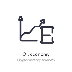 oil economy outline icon. isolated line vector illustration from cryptocurrency economy collection. editable thin stroke oil economy icon on white background
