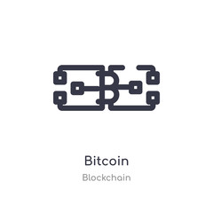 bitcoin outline icon. isolated line vector illustration from blockchain collection. editable thin stroke bitcoin icon on white background