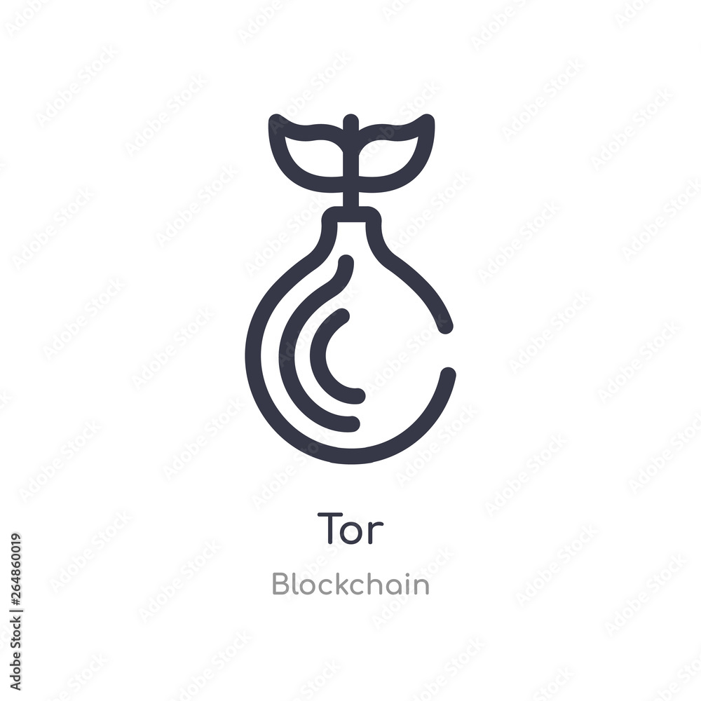Aufkleber tor outline icon. isolated line vector illustration from blockchain collection. editable thin stroke