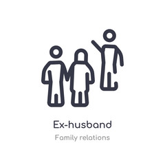 ex-husband outline icon. isolated line vector illustration from family relations collection. editable thin stroke ex-husband icon on white background