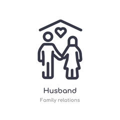 husband outline icon. isolated line vector illustration from family relations collection. editable thin stroke husband icon on white background