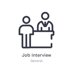 job interview outline icon. isolated line vector illustration from general collection. editable thin stroke job interview icon on white background