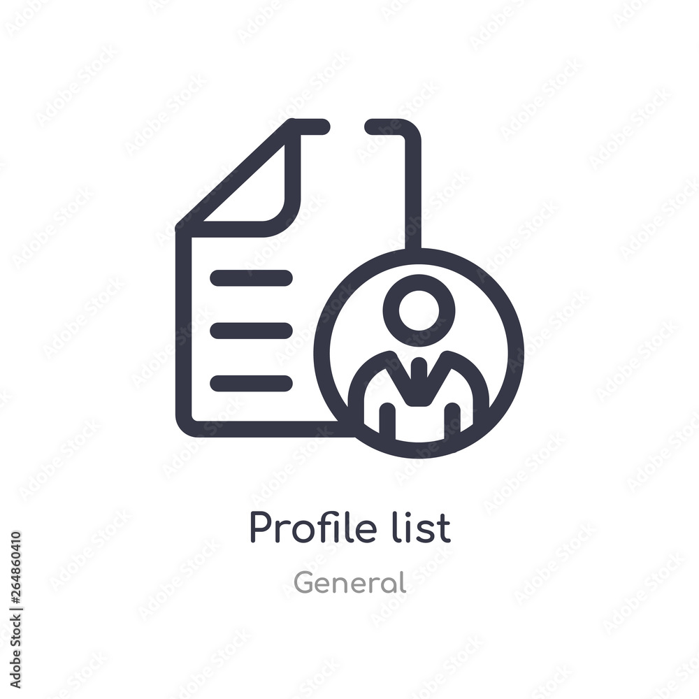 Poster profile list outline icon. isolated line vector illustration from general collection. editable thin 