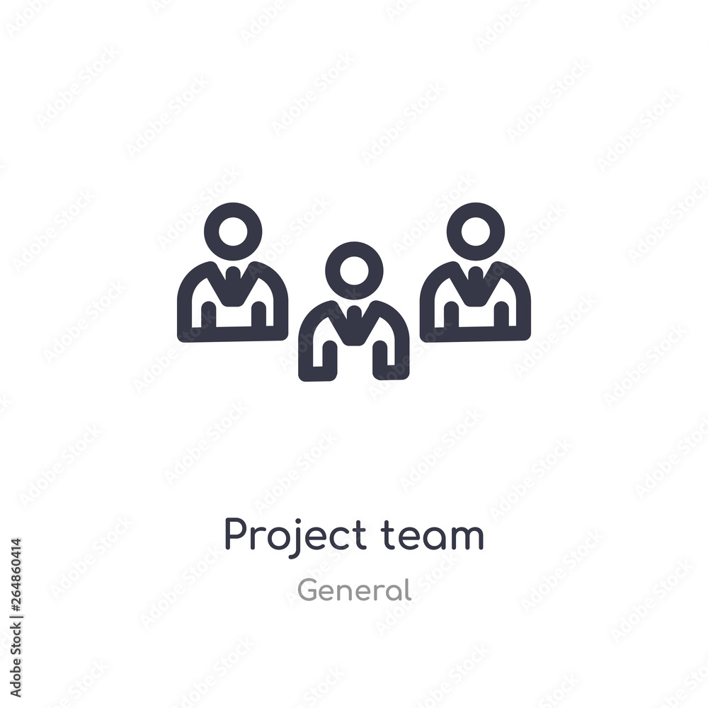 Poster project team outline icon. isolated line vector illustration from general collection. editable thin 
