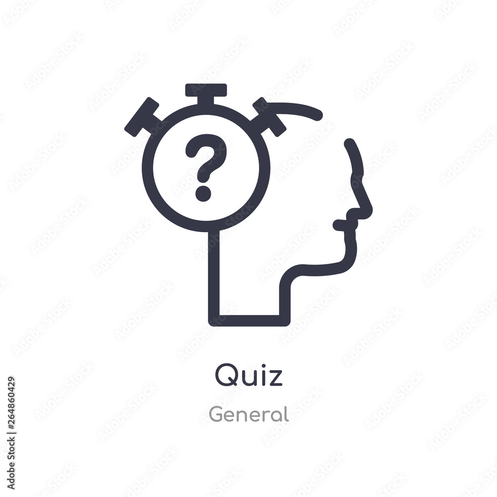 Poster quiz outline icon. isolated line vector illustration from general collection. editable thin stroke q