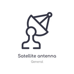 satellite antenna outline icon. isolated line vector illustration from general collection. editable thin stroke satellite antenna icon on white background