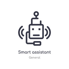 smart assistant outline icon. isolated line vector illustration from general collection. editable thin stroke smart assistant icon on white background