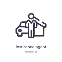 insurance agent outline icon. isolated line vector illustration from insurance collection. editable thin stroke insurance agent icon on white background