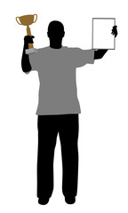 Winner with trophy and certificate