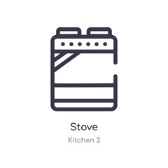 stove outline icon. isolated line vector illustration from kitchen 2 collection. editable thin stroke stove icon on white background