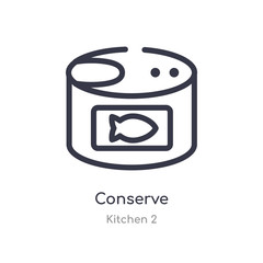 conserve outline icon. isolated line vector illustration from kitchen 2 collection. editable thin stroke conserve icon on white background