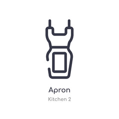 apron outline icon. isolated line vector illustration from kitchen 2 collection. editable thin stroke apron icon on white background