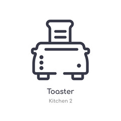 toaster outline icon. isolated line vector illustration from kitchen 2 collection. editable thin stroke toaster icon on white background