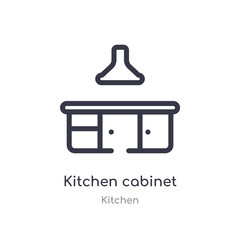 kitchen cabinet outline icon. isolated line vector illustration from kitchen collection. editable thin stroke kitchen cabinet icon on white background