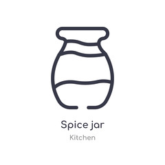 spice jar outline icon. isolated line vector illustration from kitchen collection. editable thin stroke spice jar icon on white background