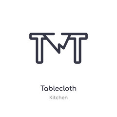tablecloth outline icon. isolated line vector illustration from kitchen collection. editable thin stroke tablecloth icon on white background