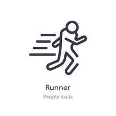 runner outline icon. isolated line vector illustration from people skills collection. editable thin stroke runner icon on white background