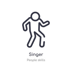 singer outline icon. isolated line vector illustration from people skills collection. editable thin stroke singer icon on white background