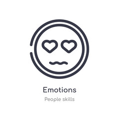 emotions outline icon. isolated line vector illustration from people skills collection. editable thin stroke emotions icon on white background