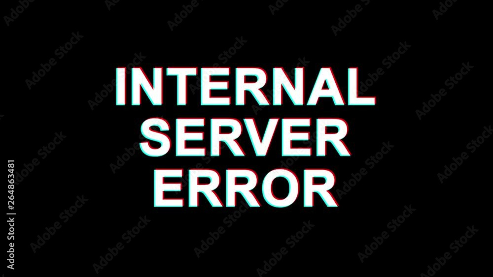 Aufkleber internal server error glitch text abstract vintage twitched 4k loop motion animation . black old ret