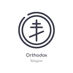 orthodox outline icon. isolated line vector illustration from religion collection. editable thin stroke orthodox icon on white background