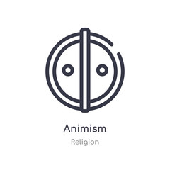 animism outline icon. isolated line vector illustration from religion collection. editable thin stroke animism icon on white background