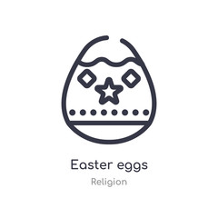 Obraz premium easter eggs outline icon. isolated line vector illustration from religion collection. editable thin stroke easter eggs icon on white background