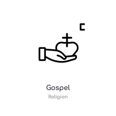 gospel outline icon. isolated line vector illustration from religion collection. editable thin stroke gospel icon on white background