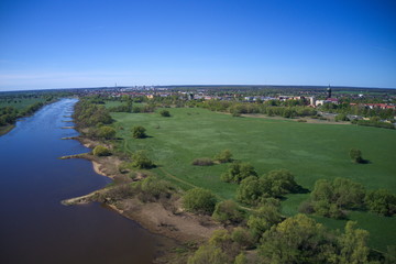 Wittenberg. Elbe. Vogelperspektive. 