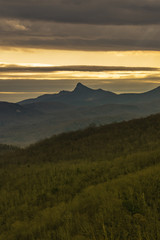 sunset in the mountains