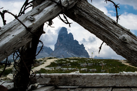 War trenches of the First World War on Mount Piana in Veneto, Italy