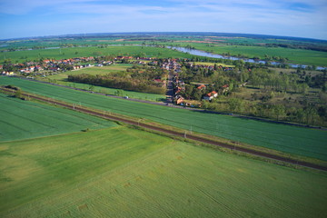 Wittenberg. Elbe. Vogelperspektive. 