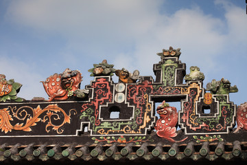 Famous attractions in Guangzhou Chen Clan Temple, the ancient architectural style of building the...