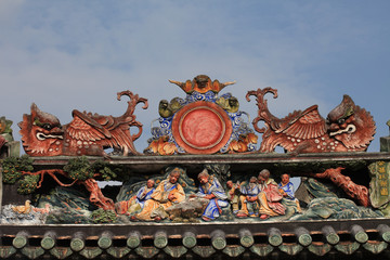 Famous attractions in Guangzhou Chen Clan Temple, the ancient architectural style of building the...