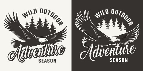 Obraz premium Vintage monochrome hunting label