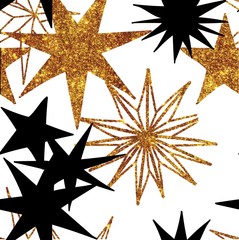 Seamless pattern with stars. . Drawing by hand. Stylish background.