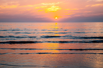 Palolem beach sunset scenery in Goa, India