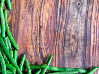 Green beans framing lower left corner