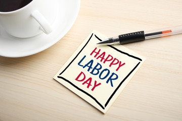 Haappy Labor Day Concept On Sticky Note