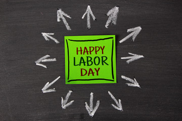 Haappy Labor Day Concept On Sticky Note