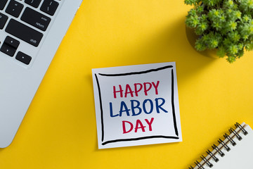 Haappy Labor Day Concept On Sticky Note