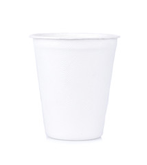 White paper glass on white background